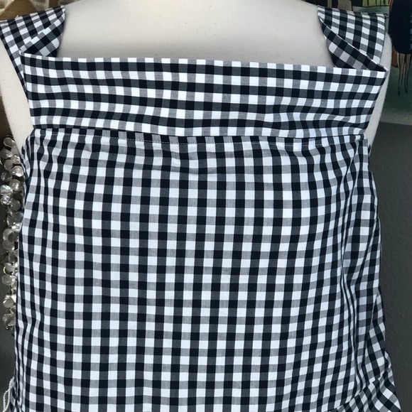 Express Black and White Gingham Off-Shoulder Blouse - Picture 10 of 11